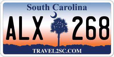 SC license plate ALX268