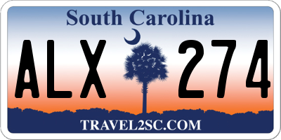 SC license plate ALX274