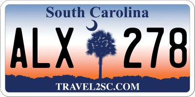 SC license plate ALX278