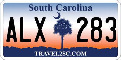 SC license plate ALX283