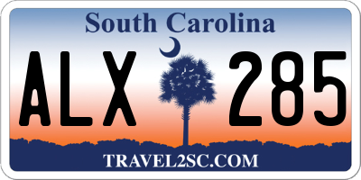 SC license plate ALX285