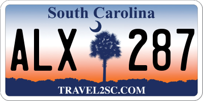 SC license plate ALX287