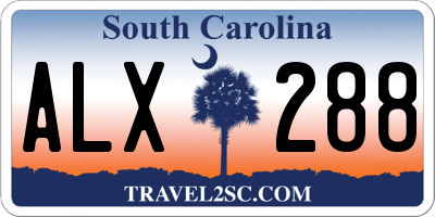 SC license plate ALX288
