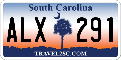 SC license plate ALX291