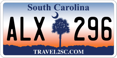 SC license plate ALX296