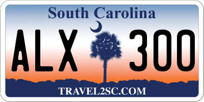 SC license plate ALX300