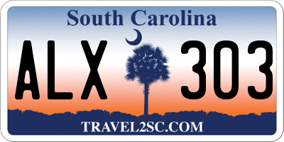 SC license plate ALX303