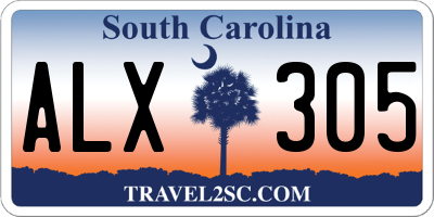 SC license plate ALX305