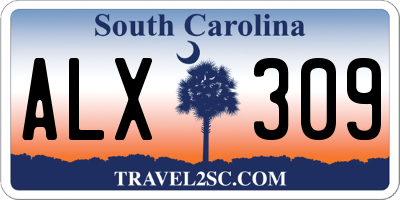 SC license plate ALX309