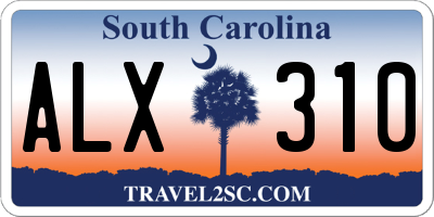 SC license plate ALX310