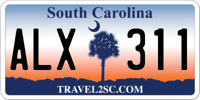 SC license plate ALX311