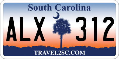 SC license plate ALX312
