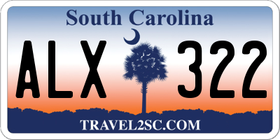 SC license plate ALX322