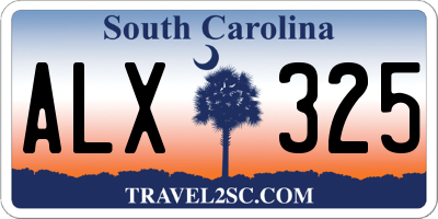 SC license plate ALX325