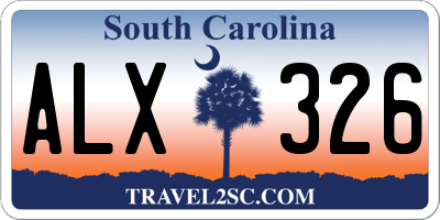 SC license plate ALX326