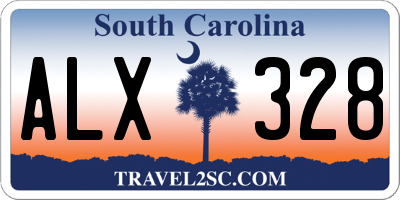 SC license plate ALX328
