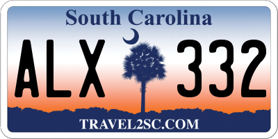 SC license plate ALX332