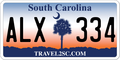 SC license plate ALX334