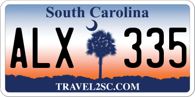 SC license plate ALX335