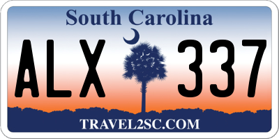 SC license plate ALX337