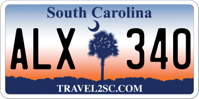 SC license plate ALX340