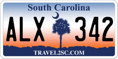 SC license plate ALX342