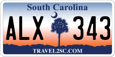 SC license plate ALX343