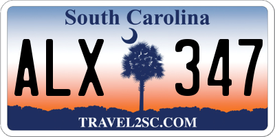 SC license plate ALX347