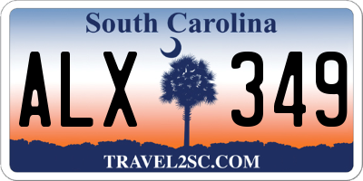 SC license plate ALX349