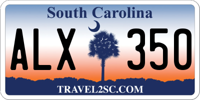 SC license plate ALX350
