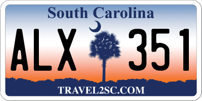 SC license plate ALX351