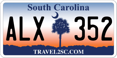 SC license plate ALX352
