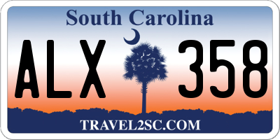 SC license plate ALX358