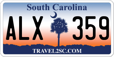 SC license plate ALX359