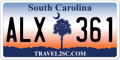 SC license plate ALX361