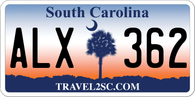 SC license plate ALX362