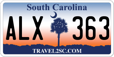 SC license plate ALX363