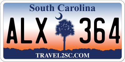 SC license plate ALX364