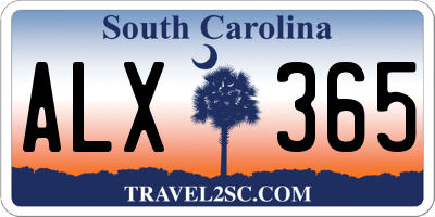 SC license plate ALX365