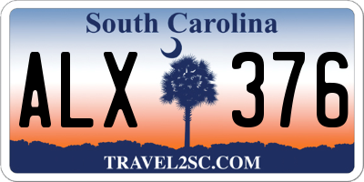 SC license plate ALX376