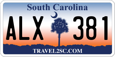 SC license plate ALX381