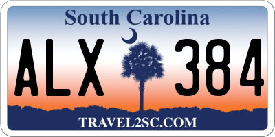 SC license plate ALX384