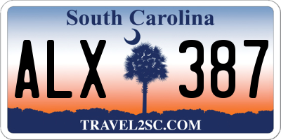 SC license plate ALX387