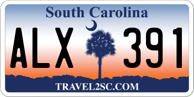SC license plate ALX391