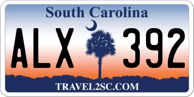 SC license plate ALX392