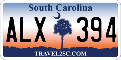 SC license plate ALX394