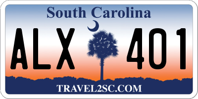 SC license plate ALX401