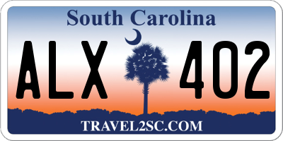 SC license plate ALX402