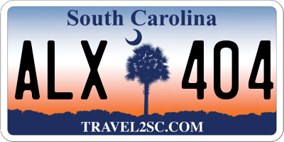 SC license plate ALX404