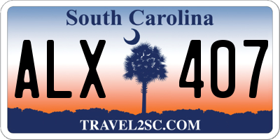 SC license plate ALX407